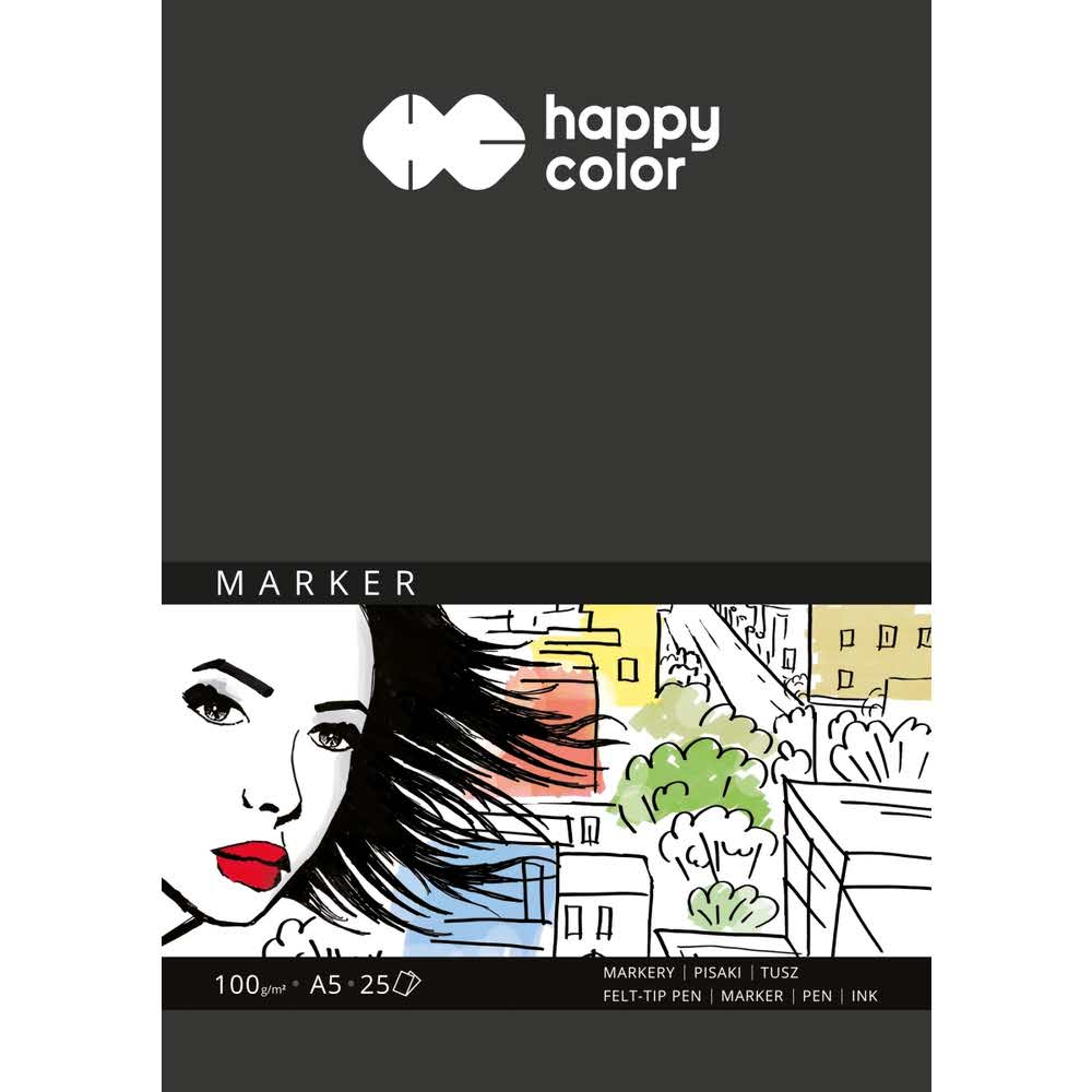 Happy Color, Blok do markerów ART, biały, A5, 100g, 25 arkuszy HA 3710 1520-A25