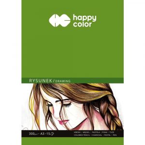 Happy Color, Blok do rysunku ART, biały, A3, 300g, 15 arkuszy HA 3730 3040-A15