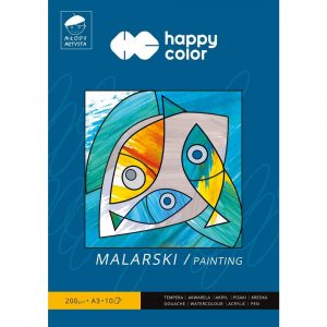 Happy Color, Blok malarski Młody Artysta, biały, A3, 200g, 10 arkuszy HA 3720 3040-M10