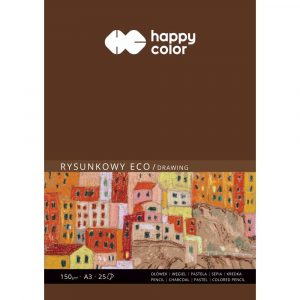 Happy Color, Blok rysunkowy ECO, ART, biały, A3, 150g, 25 arkuszy HA 3715 3040-A25