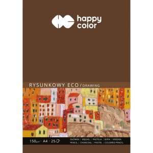 Happy Color, Blok rysunkowy ECO, ART, biały, A4, 150g, 25 arkuszy HA 3715 2030-A25