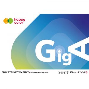 Happy Color, Blok rysunkowy GigA, biały, A2, 100g, 30 arkuszy HA 3710 4060-00
