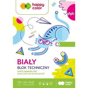 Happy Color, Blok techniczny Happy Friends, biały, A3, 170g, 10 arkuszy HA 3717 3040-M0