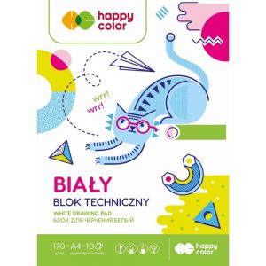 Happy Color, Blok techniczny Happy Friends, biały, A4, 170g, 10 arkuszy HA 3717 2030-M0