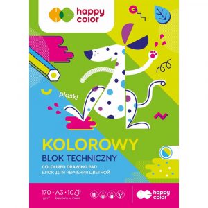 Happy Color, Blok techniczny Happy Friends, kolorowy, A3, 170g, 10 arkuszy HA 3717 3040-M09