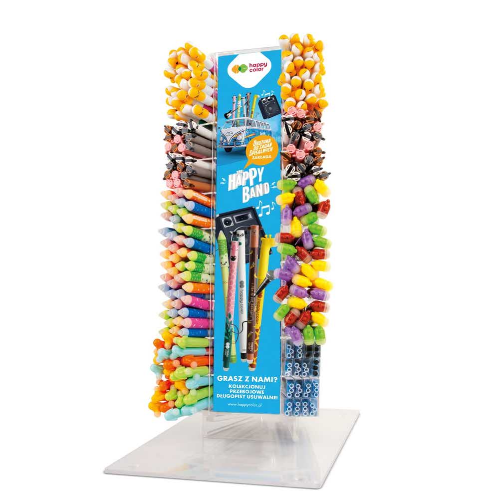 Happy Color, Display -Długopisy wymazywalne MIX, niebieski, 0.5 mm, 276 + 30 szt. HA AKPB D276-30-2