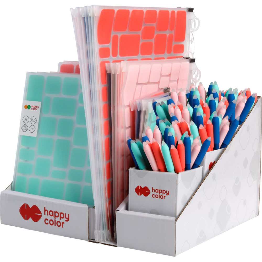 Happy Color, Display Mix TRENDY, 108 długopisów, 12 teczek, 12 brulionów HA TRM1 D132