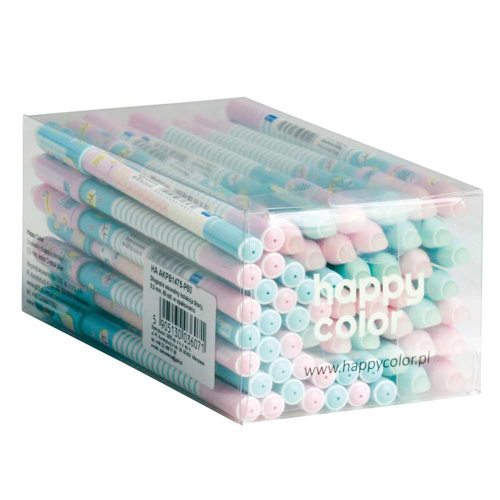 Happy Color, Długopis wymazywalny STORY, niebieski, 0.5 mm, 60 szt. HA AKPB1475-P60