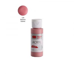 Happy Color, Farba akrylowa MATT, drewno różane, 60 ml HA 7375 0060-124