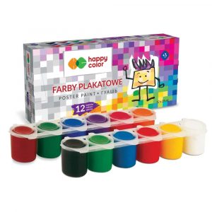 Happy Color, Farba plakatowa tempera, 12 kolorów x 25 ml HA 3310 0025-K12