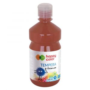 Happy Color, Farba tempera Premium, ciemnobrązowa, 500 ml HA 3310 0500-75