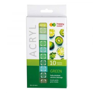 Happy Color, Farby akrylowe, odcienie zielonego, 10 kolorów x 12 ml HA 7370 0012-G10