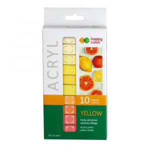 Happy Color, Farby akrylowe, odcienie żółtego, 10 kolorów x 12 ml HA 7370 0012-Y10