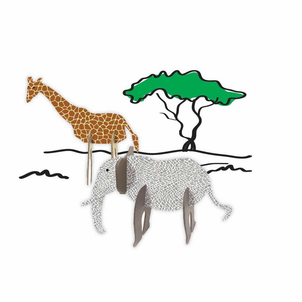 Happy Color, Kształty tekturowe AFRICA, 12-15 cm, 5 szt. HA 4513 1512-AF5 - obrazek 3