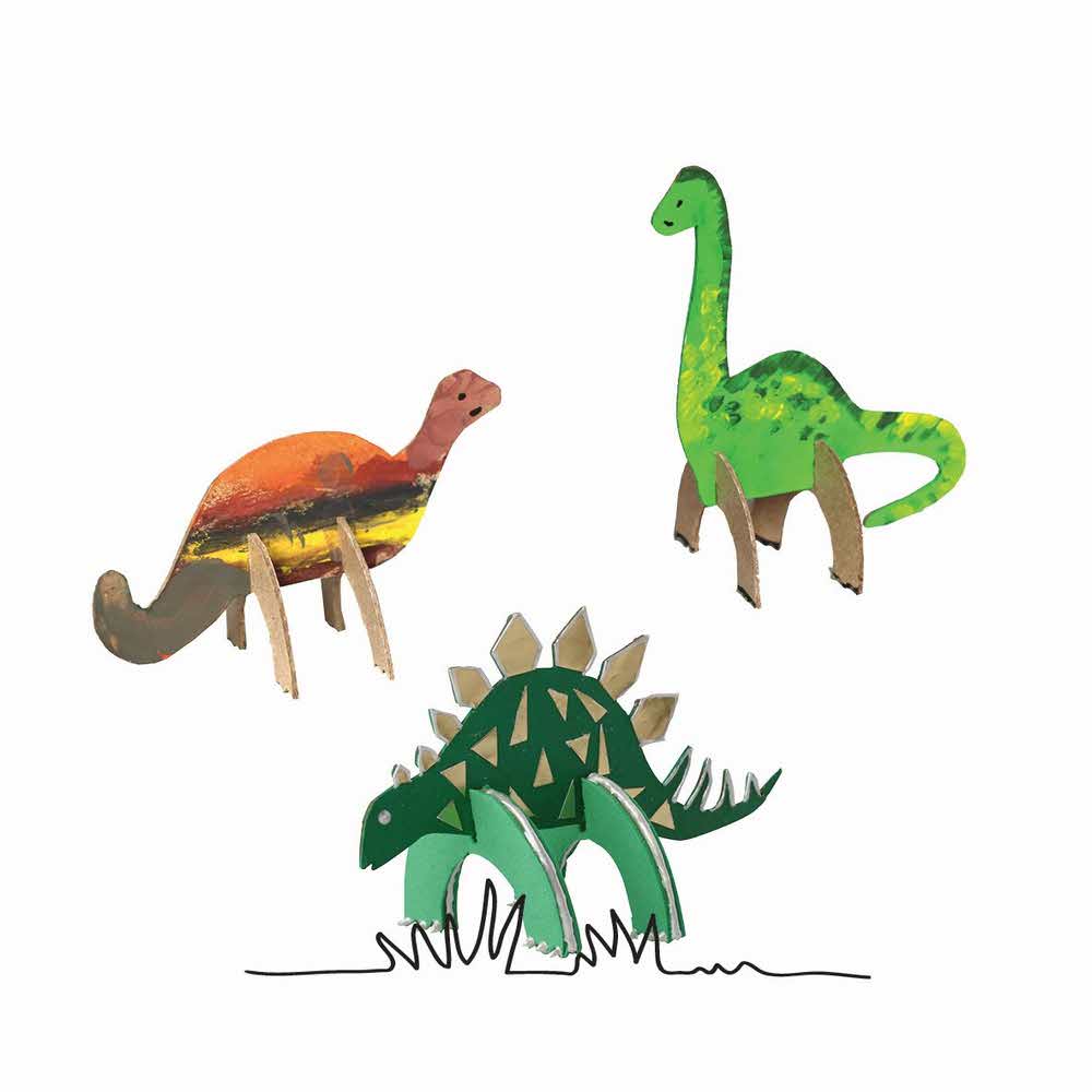 Happy Color, Kształty tekturowe DINO, 6-15 cm, 5 szt. HA 4513 1512-DN6 - obrazek 3