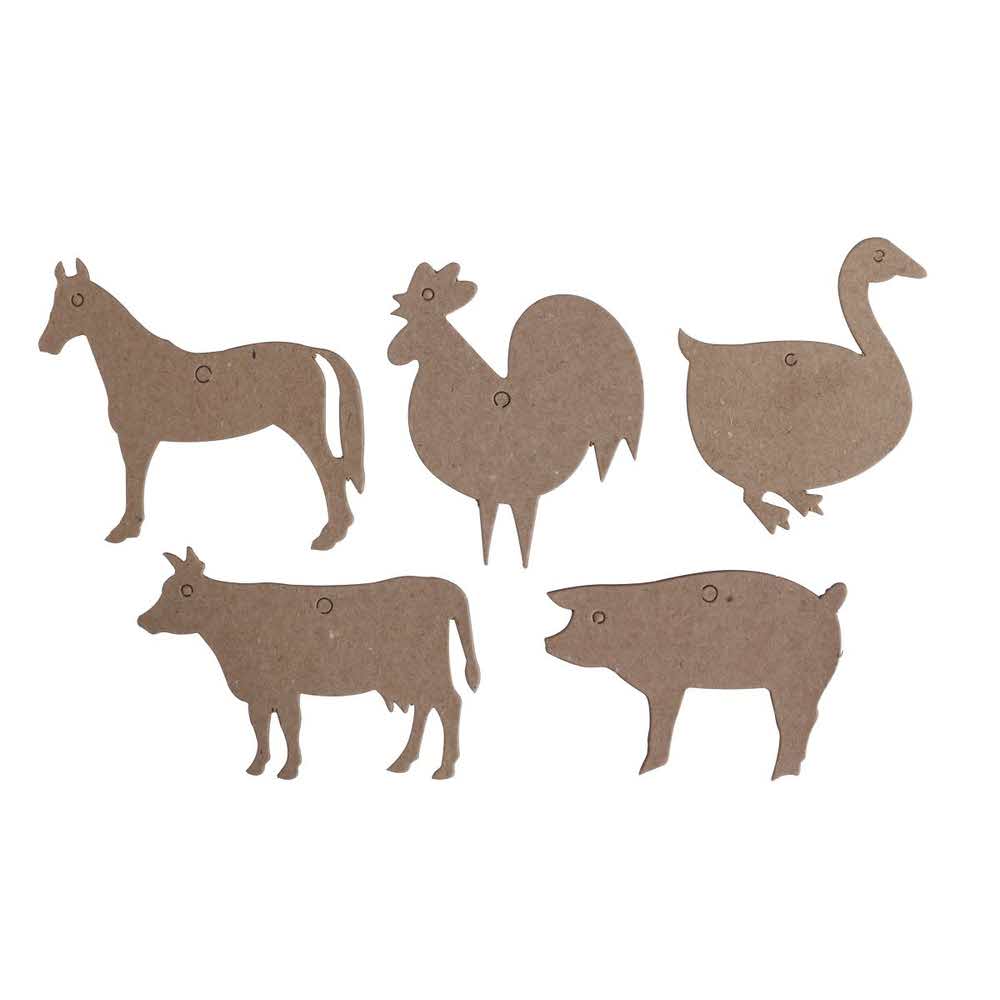 Happy Color, Kształty tekturowe FARM, 10x6 cm, 5 szt. HA 4512 1006-FA5 - obrazek 2