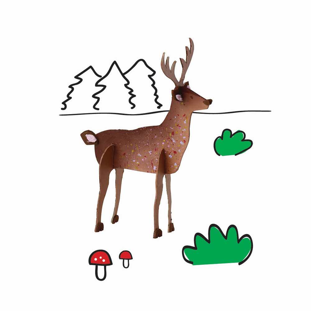 Happy Color, Kształty tekturowe FOREST ANIMAL, 9-22 cm, 5 szt. HA 4513 1520-FO5 - obrazek 3