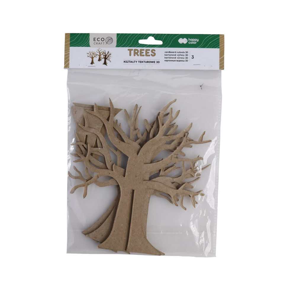 Happy Color, Kształty tekturowe TREES, 18-20 cm, 3 szt. HA 4513 1820-TR3