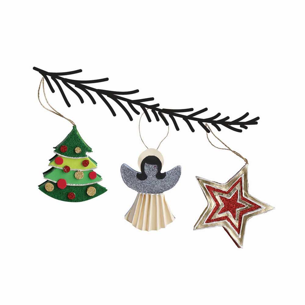 Happy Color, Kształty z papier mache CHRISTMAS, 10x1.2 cm, 3 szt. HA 4533 1001-CH3 - obrazek 5