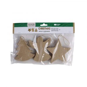 Happy Color, Kształty z papier mache CHRISTMAS, 10x1.2 cm, 3 szt. HA 4533 1001-CH3