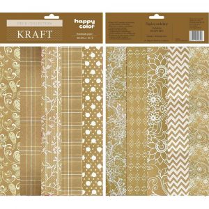 Happy Color, Papiery ozdobne Deco KRAFT MIX, 10 motywów, 20X29cm, 10 arkuszy HA 7712 2029-K9