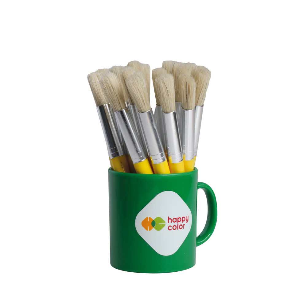 Happy Color, Pędzel przedszkolaka, okrągły, 20 szt., w kubku HA 3240 1022-P20