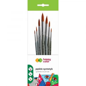 Happy Color, Pędzle hobby syntetyk, okrągłe, 7 szt., zestaw HA 7260 1022-01 PB7