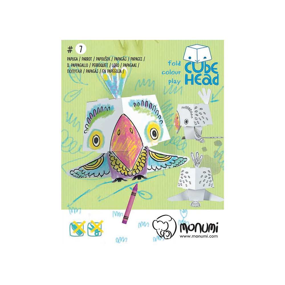 Kolorowanka CubeHead 3D, "Papuga", Normal, Monumi M CH-000107
