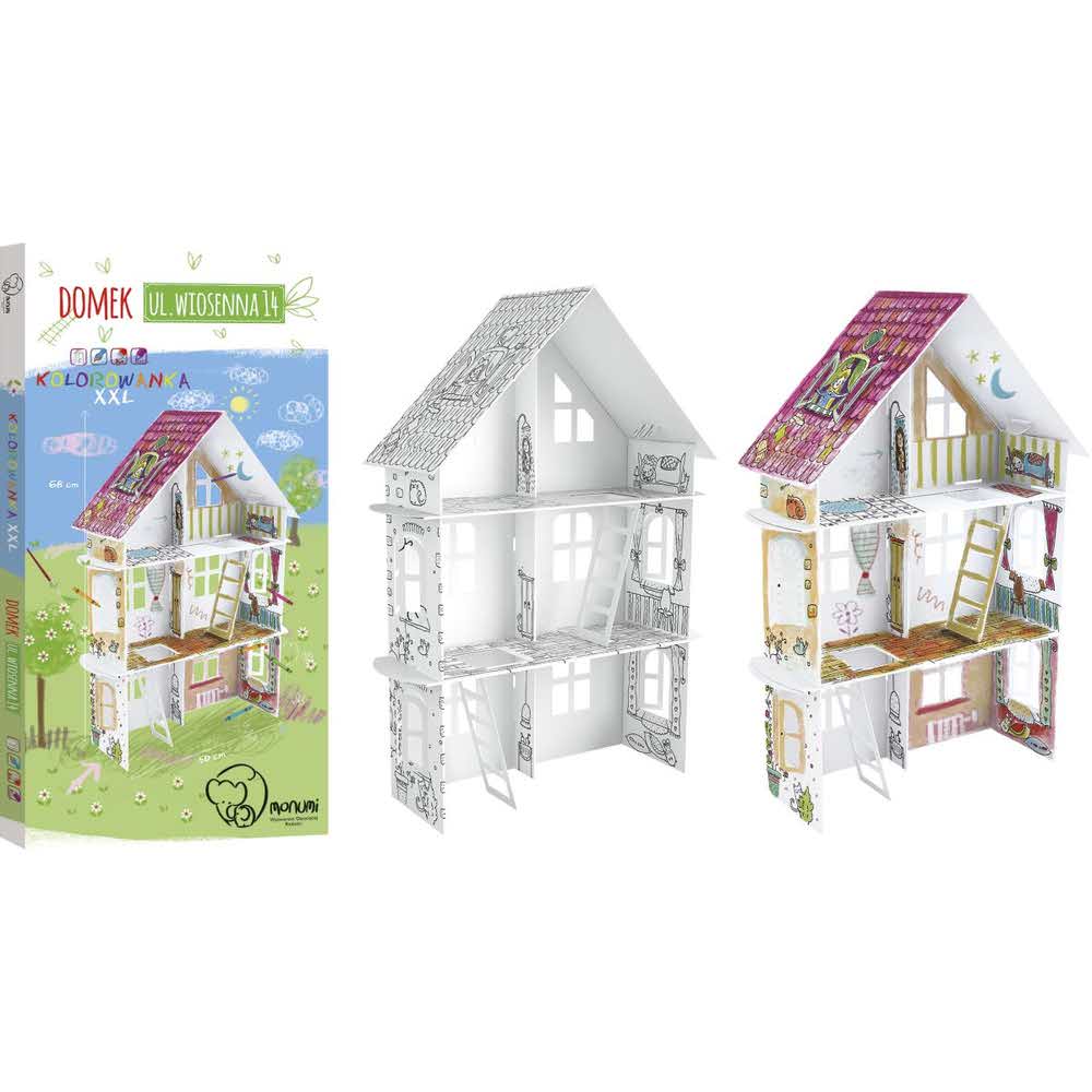 Kolorowanka składana 3D XXL, “Domek - UL. Wiosenna 14”, Monumi M PD-000202 - obrazek 2