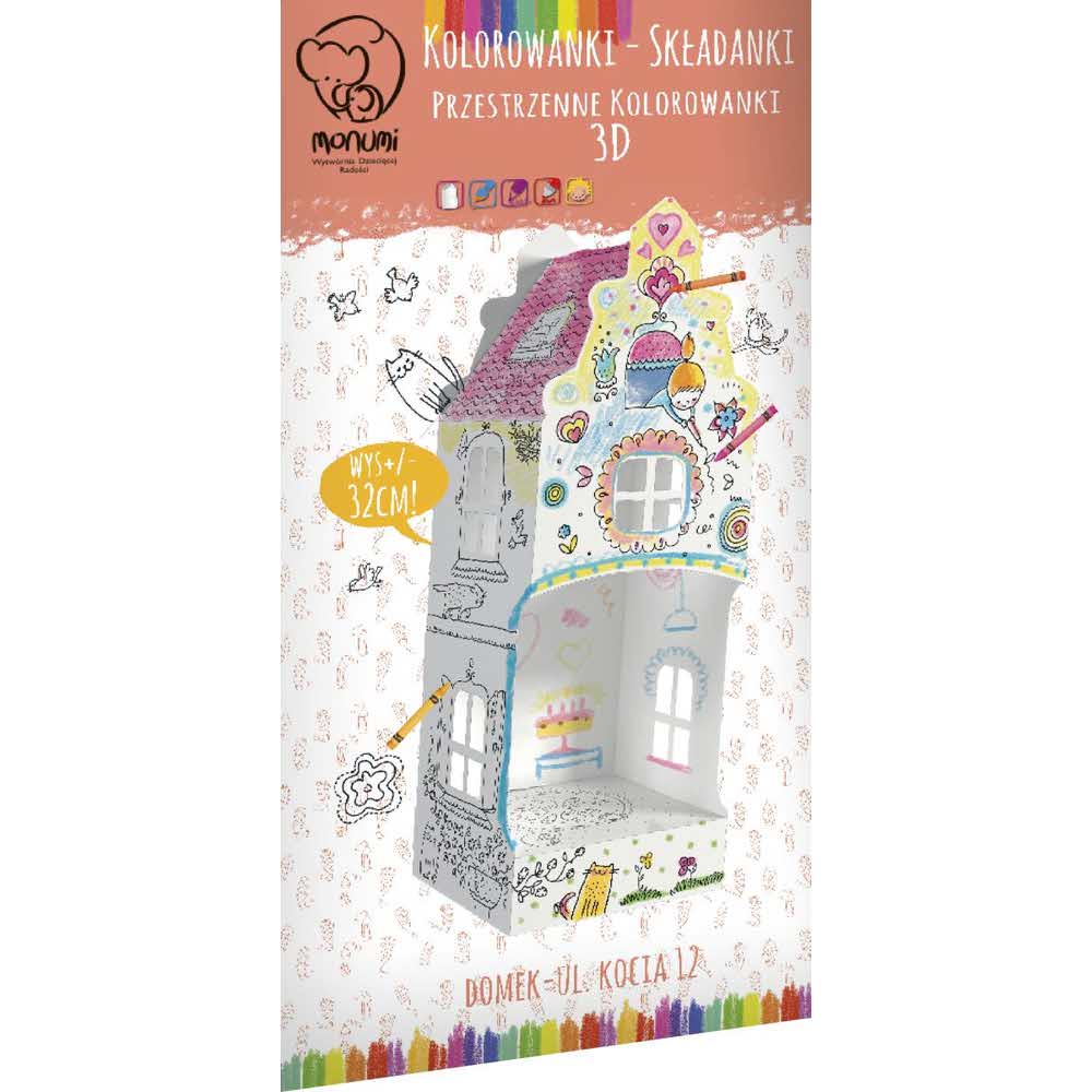 Kolorowanka składana MINI 32 cm, "Domek Ul. Kocia 12", Monumi M PD-000504