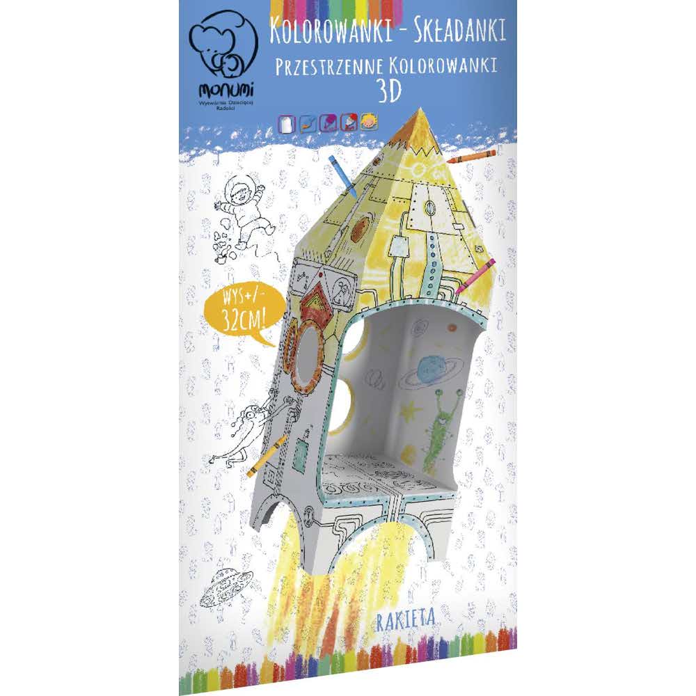 Kolorowanka składana MINI 32 cm, "Rakieta", Monumi M PD-000505