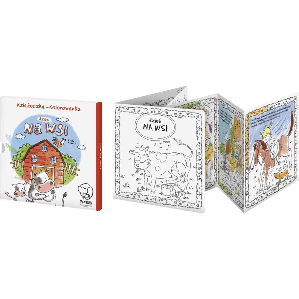Książeczka - kolorowanka "Dzień na wsi", Monumi M PK-000106 - obrazek 2