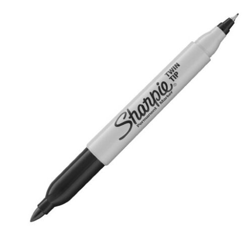 Marker permanentny Sharpie Twin Tip dwustronny na blistrze (UF 0,5 mm, F 1,0 mm) - czarmy - obrazek 2