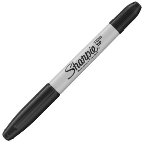 Marker permanentny Sharpie Twin Tip dwustronny na blistrze (UF 0,5 mm, F 1,0 mm) - czarmy - obrazek 3
