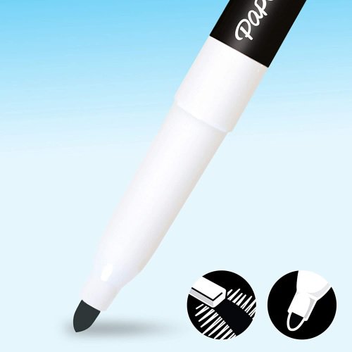 Marker suchościeralny końcówka fine (2 szt.) blister Paper Mate czarny - obrazek 2