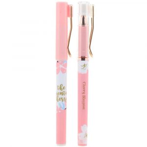 M&G, Długopis żelowy Cherry Blossom, czarny, 0.5 mm, z końcówką igłową MG AGPB7605