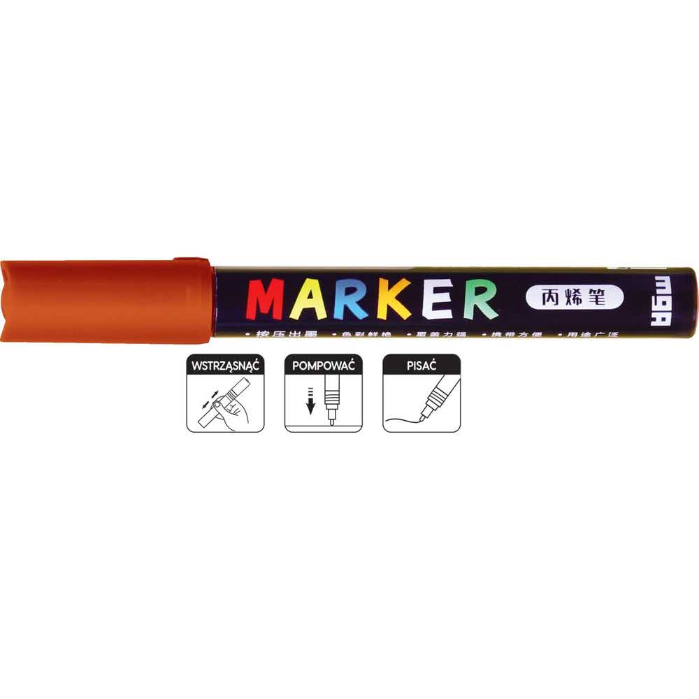M&G, Marker akrylowy 1-2 mm, brązowy czerwonawy MG ZPLN6570-72