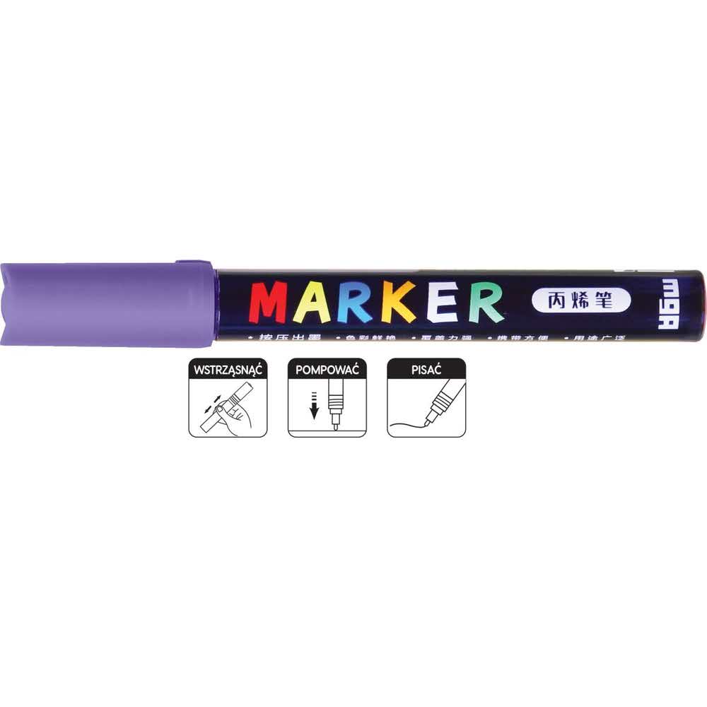 M&G, Marker akrylowy 1-2 mm, fioletowy MG ZPLN6570-6