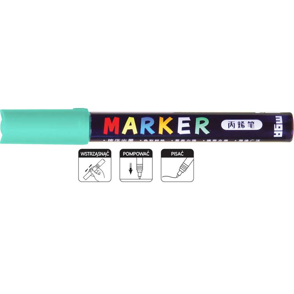 M&G, Marker akrylowy 1-2 mm, jasnozielony MG ZPLN6570-50
