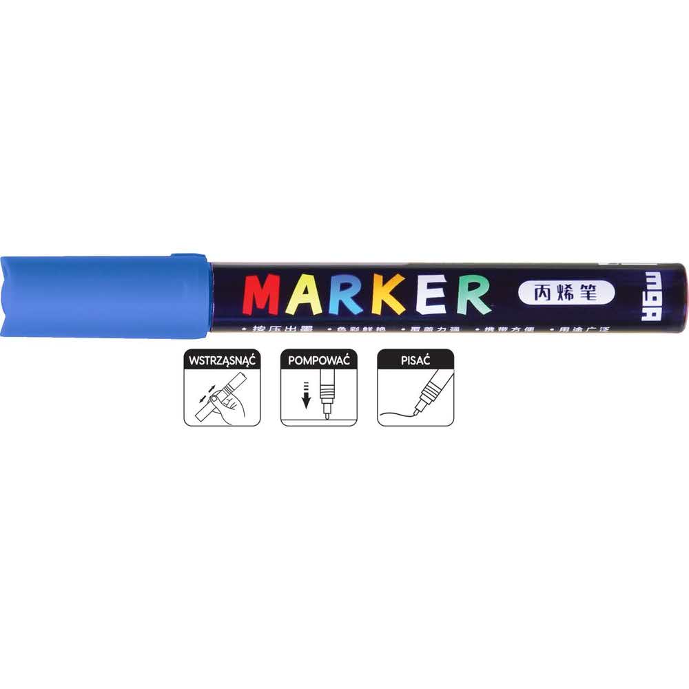 M&G, Marker akrylowy 1-2 mm, niebieski MG ZPLN6570-3