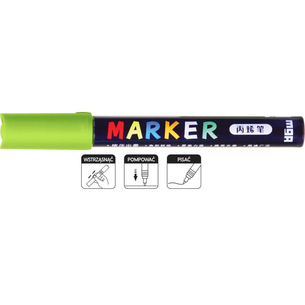 M&G, Marker akrylowy 1-2 mm, zielony zółtawy MG ZPLN6570-51