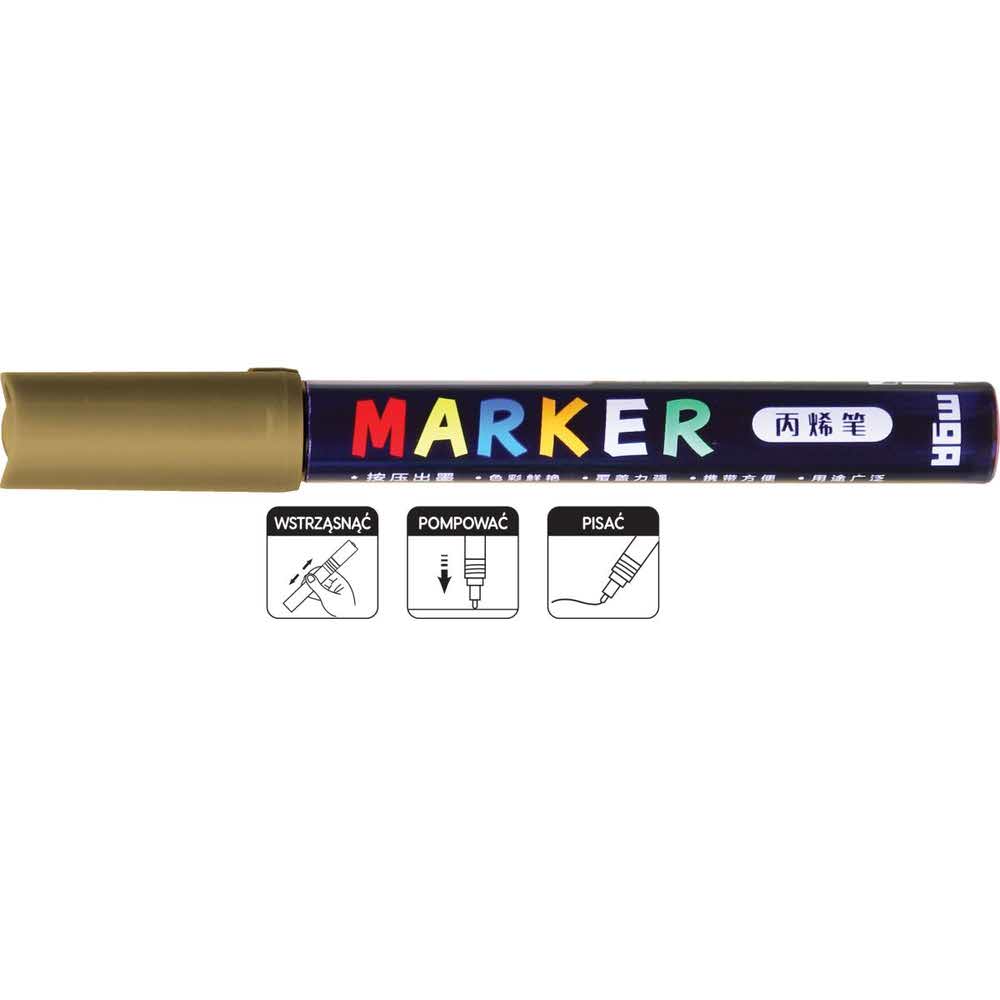 M&G, Marker akrylowy 1-2 mm, złoty MG ZPLN6570-11
