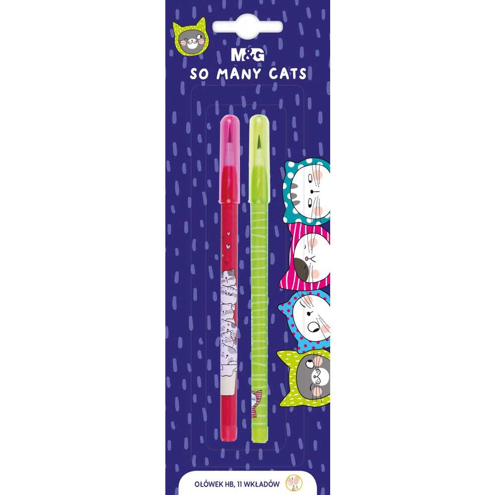 M&G, Ołówek So Many Cats z 11 wymiennymi rysikami, 2 szt. MG AMPQ1676 BK2