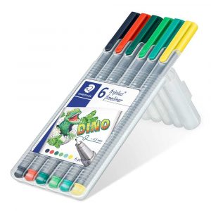 Staedtler, Cienkopis triplus DINO, 6 kolorów, w etui S 334 SB6CS10