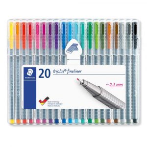Staedtler, Cienkopis trójkątny triplus, 0.3 mm, 20 kolorów, w etui S 334 SB20