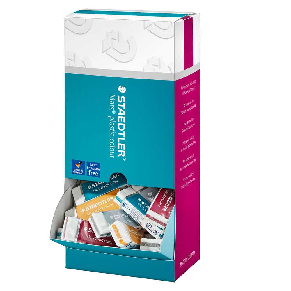 Staedtler, Display - Gumka techniczna Mars Plastic, miks kolorów, 40 szt. S 526E1 CA40
