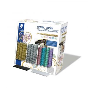 Staedtler, Display - Marker metaliczny Metallic, okrągła końcówka, 6 kolorów, 100 szt. S 8323 CA100