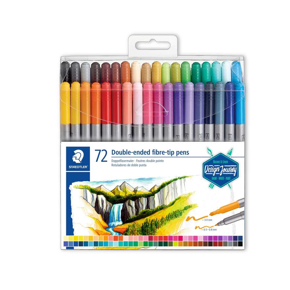 Staedtler, Flamastry dwustronne Design Journey, 0.5-0.8 mm, 72 kolory S 3200 TB72
