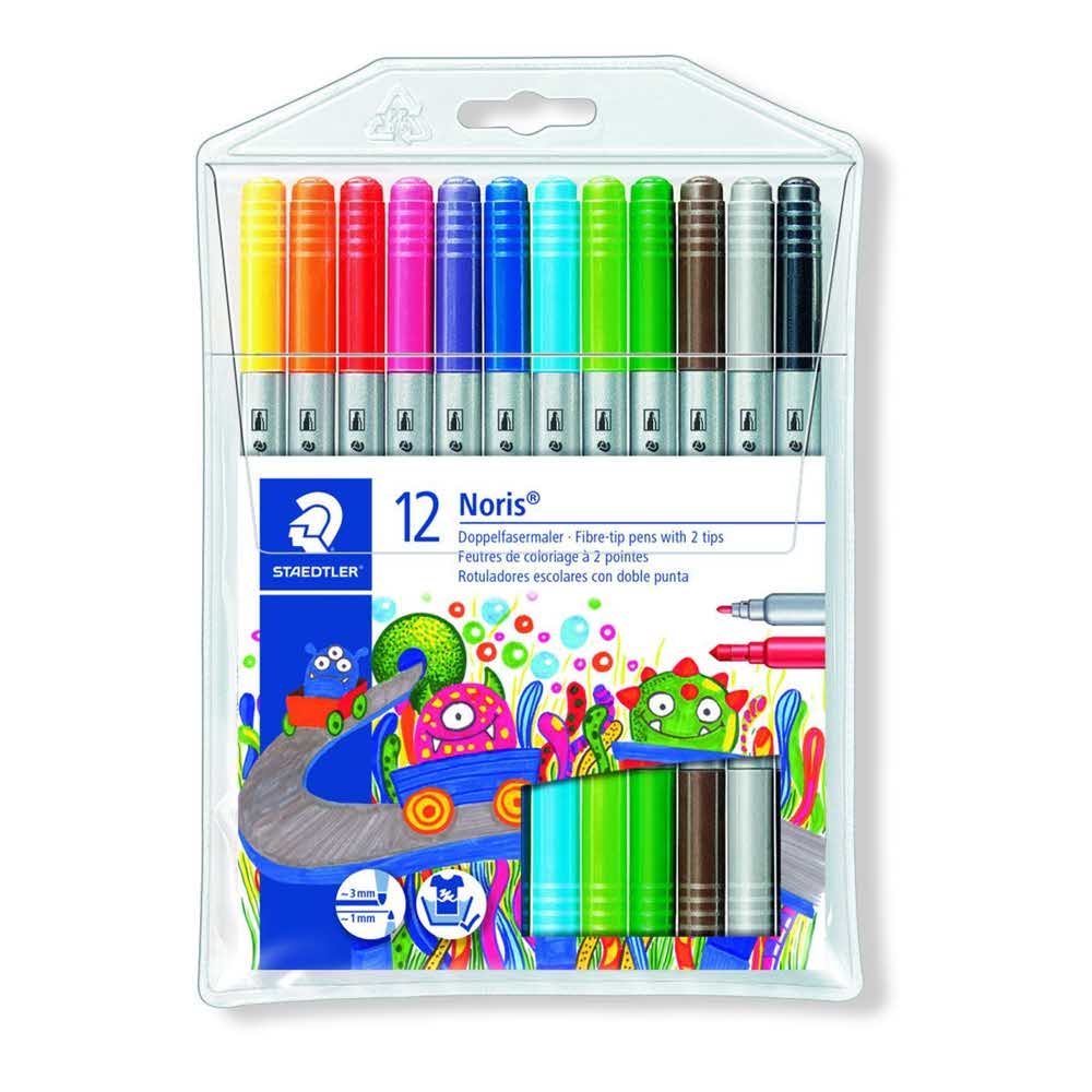 Staedtler, Flamastry dwustronne Noris Club, 12 kolorów S 320 NWP12