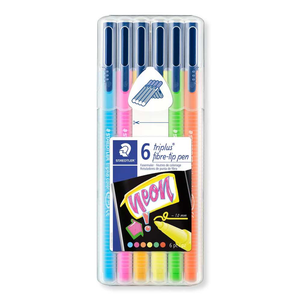 Staedtler, Flamastry triplus, NEON, 6 kolorów, w etui S 323 SB6CS1